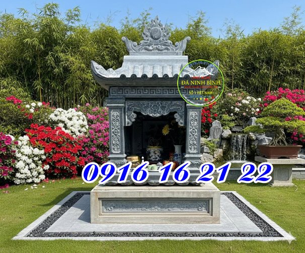 Cây hương đá đẹp thờ ngoài trời có mái tại Lào Cai 01