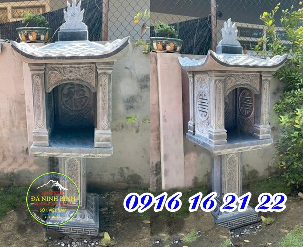 Cây hương đá đẹp thờ ngoài trời có mái tại Lào Cai 02