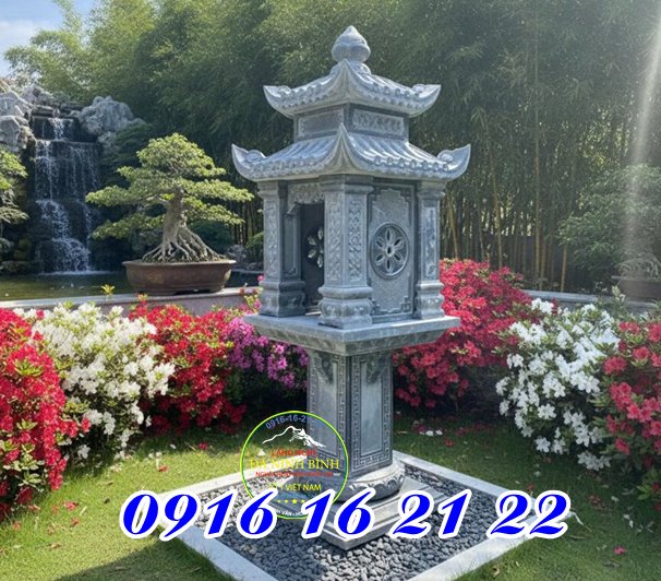 Cây hương đá đẹp thờ ngoài trời có mái tại Lào Cai