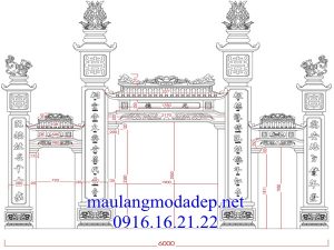Bản vẽ kích thước cổng tam quan