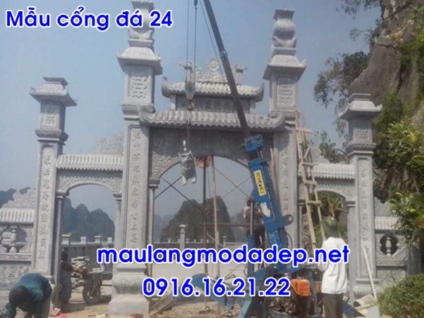 Mẫu cổng tam quan đá đẹp nhất 24 - cổng tam quan, mẫu cổng đình chùa