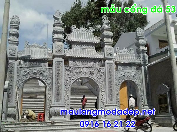 Mẫu cổng chùa đẹp bằng đá 53