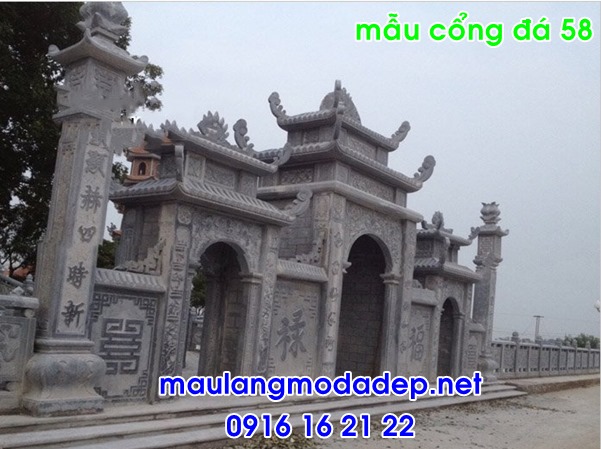 Mẫu cổng chùa đẹp bằng đá 58