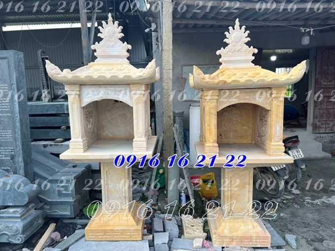 Bàn thiên địa ngoài trời đẹp bằng đá vàng 01 Bàn thiên địa ngoài trời đẹp bằng đá vàng 01