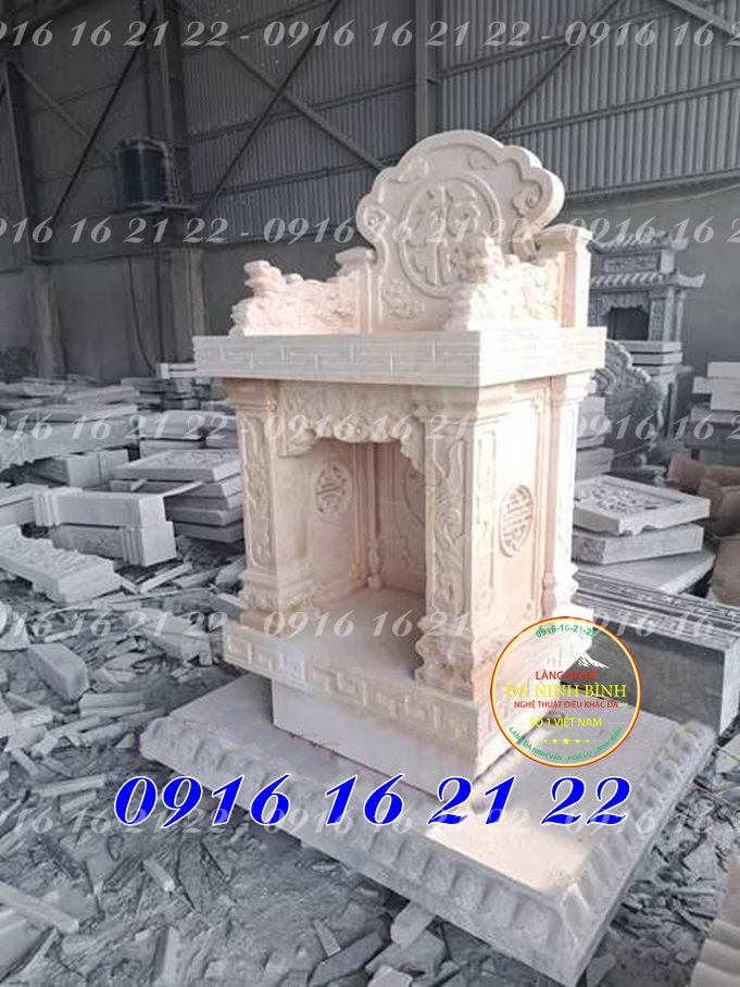 Mẫu bàn thiên 2 tầng thờ thiên địa bằng đá vàng Mẫu bàn thiên 2 tầng thờ thiên địa bằng đá vàng