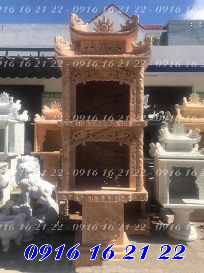 Mẫu bàn thờ thiên hai tầng đẹp bằng đá vàng Mẫu bàn thờ thiên hai tầng đẹp bằng đá vàng