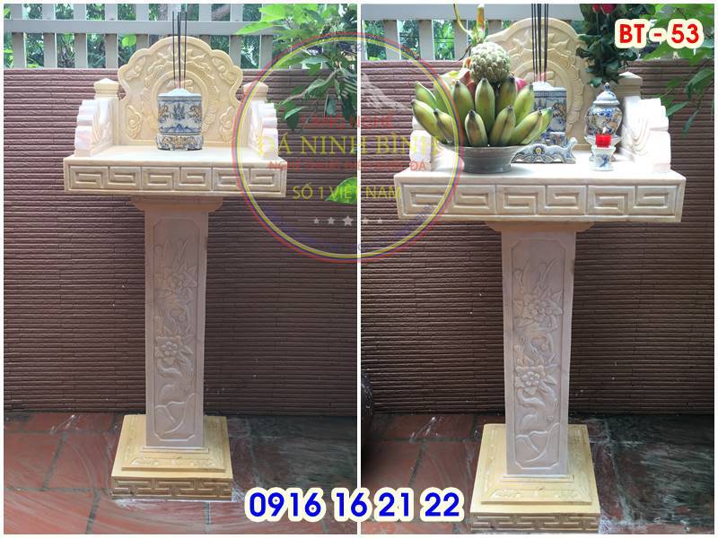 Bàn thiên ngoài trời đẹp bằng đá vàng