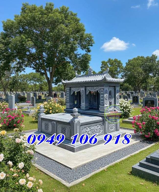 Mẫu lăng mộ đá xanh đen truyền thống – Mẫu lăng mộ đá Ninh Bình đẹp bán tại Tuyên Quang 21