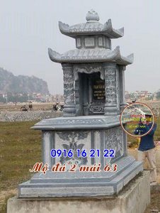 Mộ đá ninh bình hai mái mộ đá có mái che giá rẻ mộ đá khối