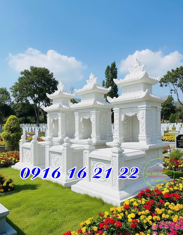 Mẫu mộ có mái che hai mái bằng đá trắng mẫu 15 mộ đá có mái che hai mái đẹp bằng đá bán giá rẻ