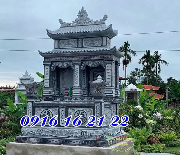 Mẫu mộ đôi hai mái bằng đá đẹp mẫu 15 mộ đá có mái che hai mái đẹp bằng đá bán giá rẻ