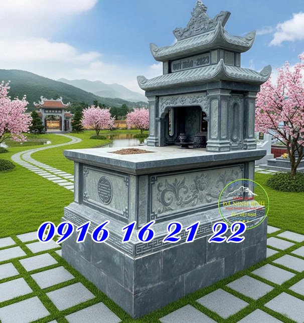 Mộ có mái che hai mái đẹp bằng đá bán giá rẻ nhất năm 2026
