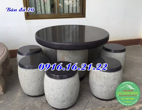 Bộ bàn ghế đá tròn 20