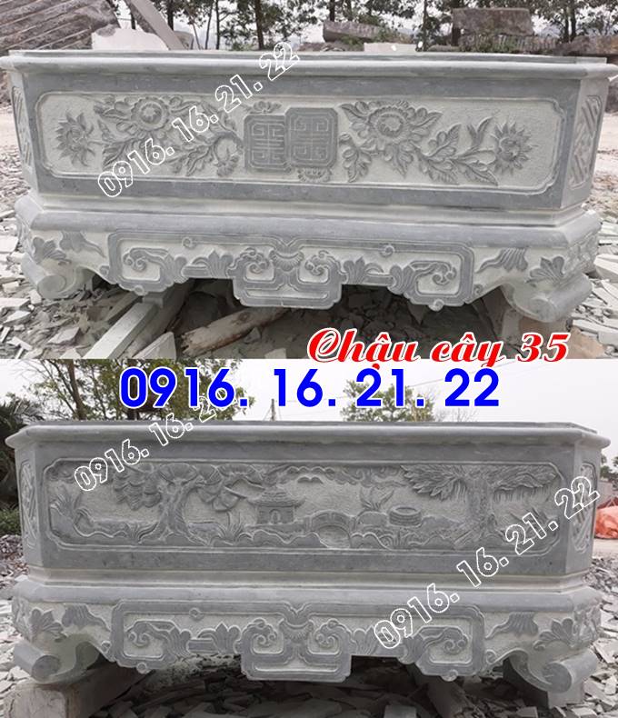 Chậu cây cảnh chậu đá bonsai bằng đá tự nhiên 35