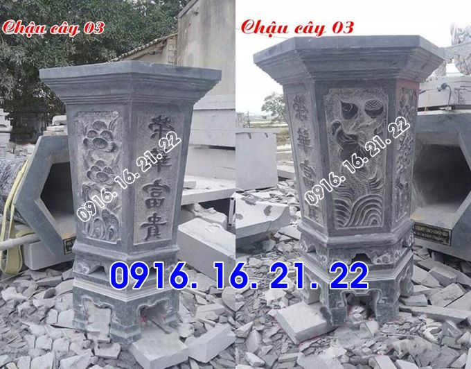 Chậu cây cảnh chậu đá trồng bonsai bằng đá tự nhiên