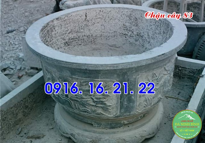 Địa chỉ bán mẫu chậu tiểu cảnh hình tròn bằng đá 83
