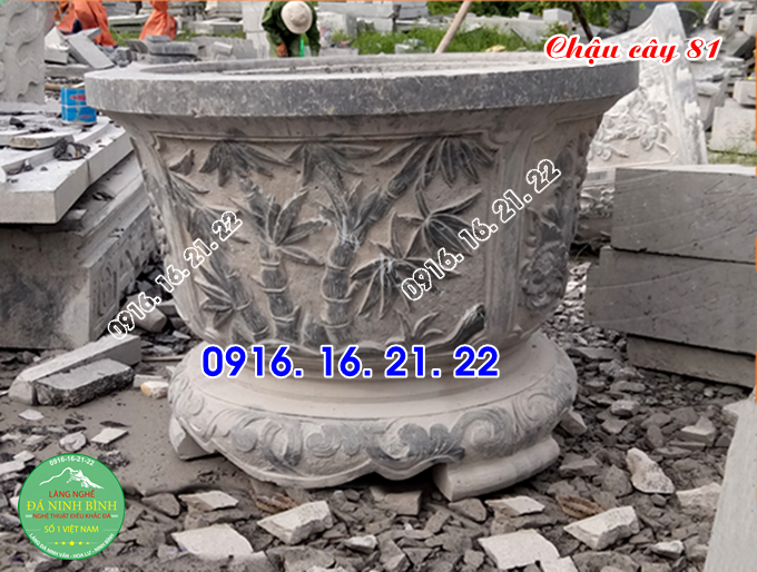 Mẫu chậu tiểu cảnh hình tròn bằng đá thiết kế đẹp giá rẻ