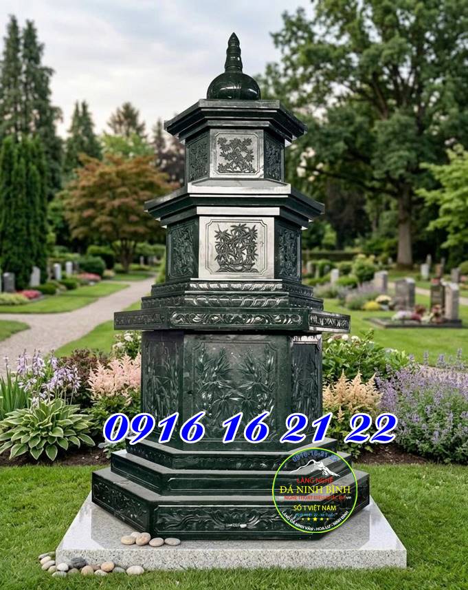 Tháp mộ lục giác bằng đá xanh rêu mộ tháp đá - những mẫu mộ tháp bằng đá đẹp nhất hiện nay Tháp mộ lục giác bằng đá xanh rêu mộ tháp đá - những mẫu mộ tháp bằng đá đẹp nhất hiện nay
