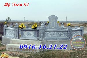Mẫu mộ tròn phong thuỷ bằng đá 91