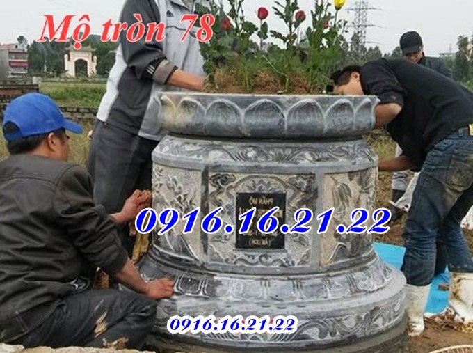 Mộ đá phong thuỷ tròn đẹp 78
