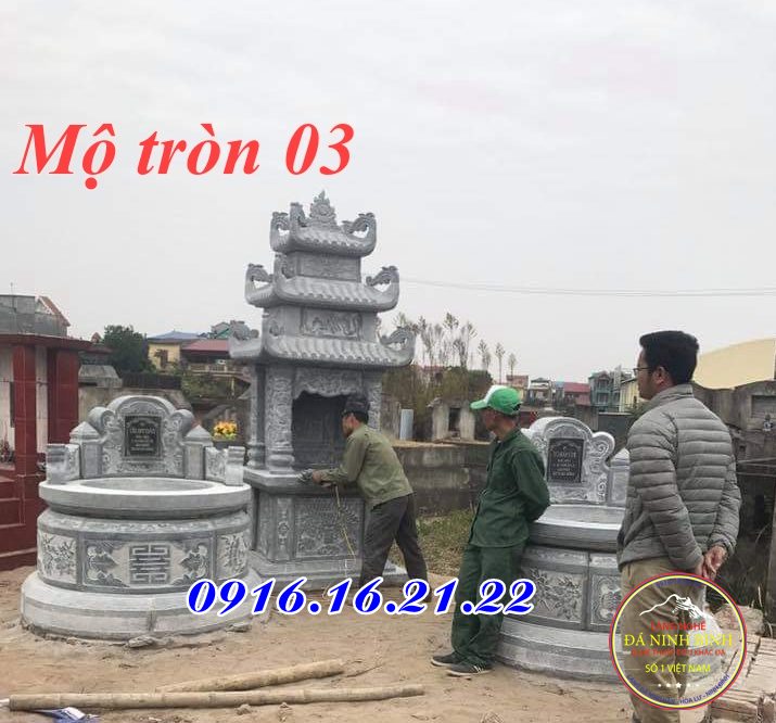 Mộ tròn đẹp bằng đá 