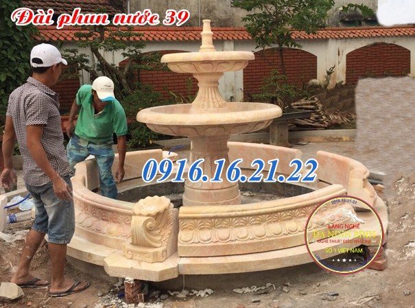 Mẫu đài phun nước bằng đá vàng 39
