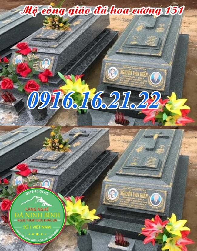 Mẫu mộ đá hoa cương công giáo 151 Mẫu mộ đá hoa cương công giáo