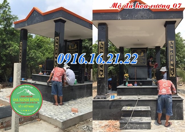 Mộ đá hoa cương có mái che 07