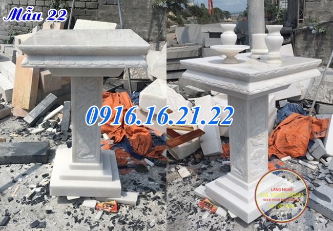 Bàn thờ thiên bằng đá trắng đẹp