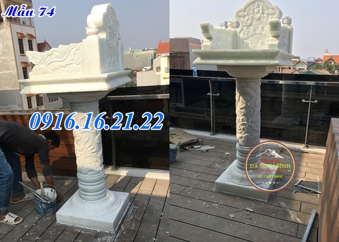Bàn thờ thiên bằng đá trắng