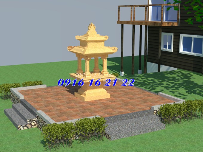 Kiến trúc thiết kế trang thờ đá thờ thần linh ngoài trời