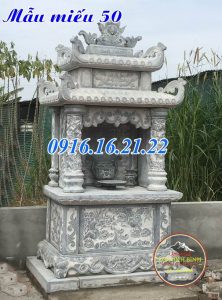 Mẫu am thờ ngoài trời thờ quan âm bồ tát bằng đá khối 50