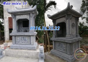 Mẫu am thờ ngoài trời thờ quan âm bồ tát bằng đá khối 51