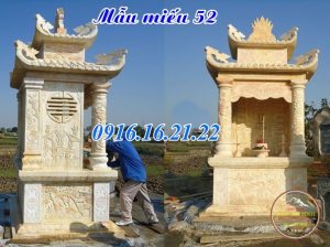 Mẫu am thờ ngoài trời thờ quan âm bồ tát bằng đá khối 52