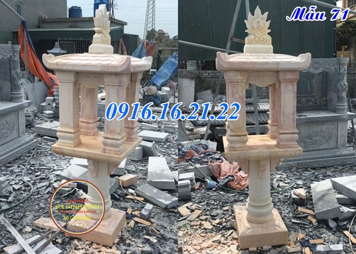 Mẫu cây hương ngoài trời thờ thiên bằng đá đẹp