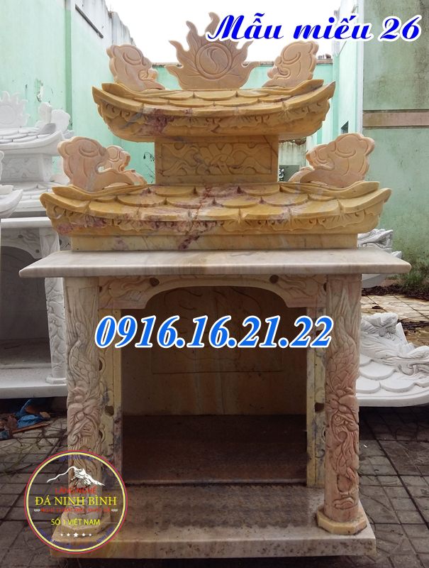 Mẫu miếu nhỏ thờ ngoài trời thờ thần linh bằng đá đẹp 26
