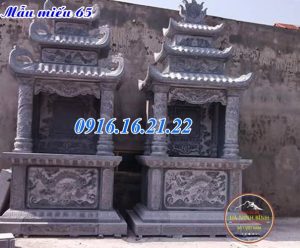 Mẫu miếu thờ ngoài trời tại chung cư bằng đá tự nhiên đẹp 65