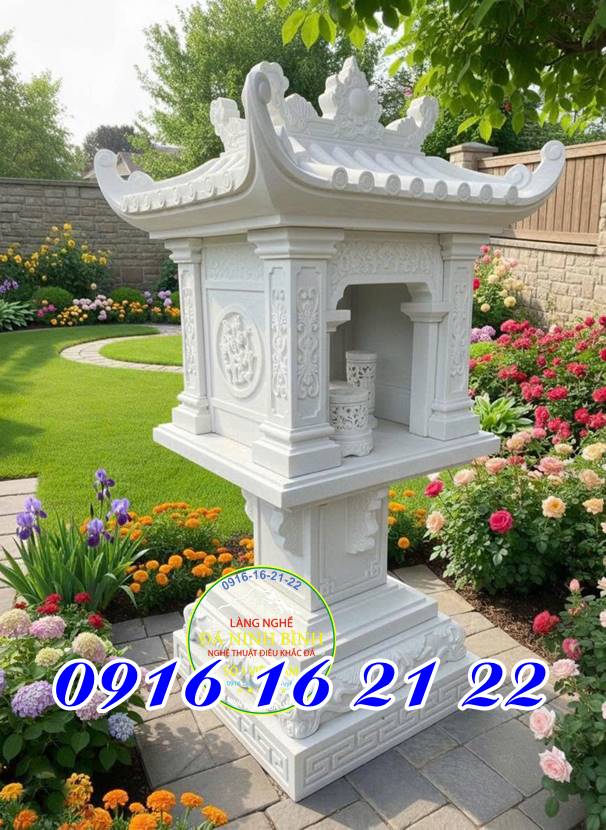 Mẫu miếu thờ ngoài trời thờ Quan Thế Âm nhỏ đặt trước nhà - Miếu quan âm thờ ngoài trời bằng đá tại nhà đẹp nhất