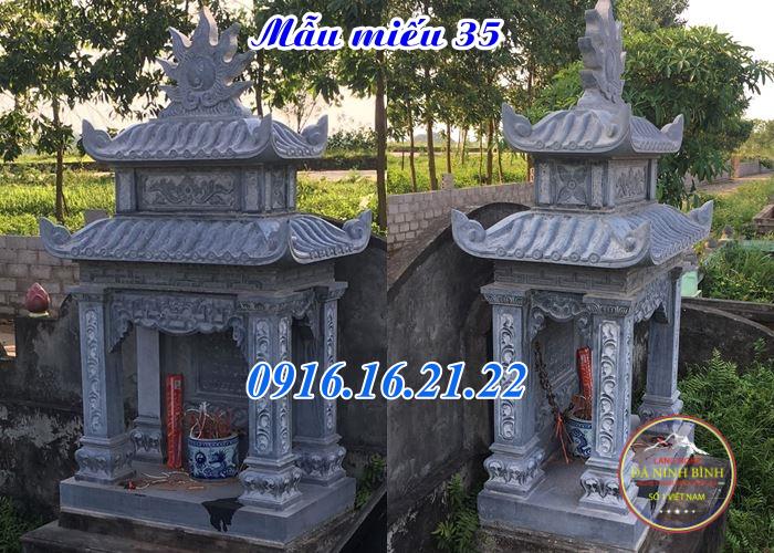 Mẫu miếu thờ thần linh bằng đá khối 35