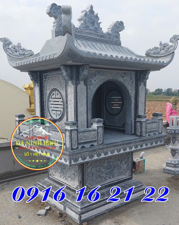 Mẫu miếu thờ thành hoàng thờ thần linh bằng đá một mái