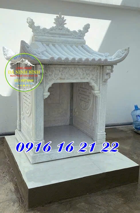 Mẫu miếu thờ thành hoàng thờ thần linh bằng đá trắng