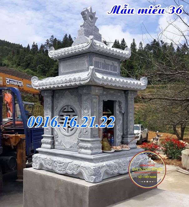 Mẫu miếu thờ thổ công bằng đá đẹp nguyên khối Mẫu miếu thờ thổ công bằng đá đẹp nguyên khối