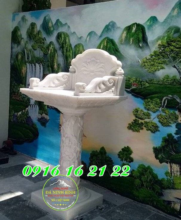 Mẫu trang đá trắng thờ tại Sài Gòn không mái đẹp