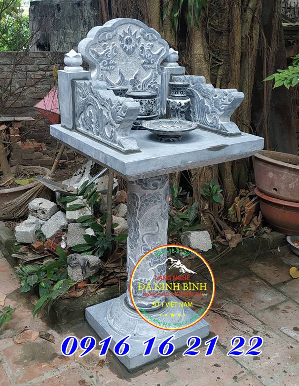 Mẫu trang thờ đá tại Sài Gòn không mái