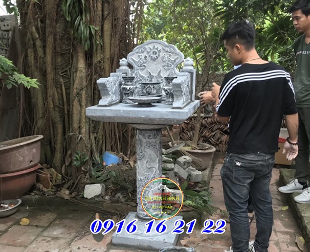 Mẫu trang thờ đá xanh đen tại Nam Bộ
