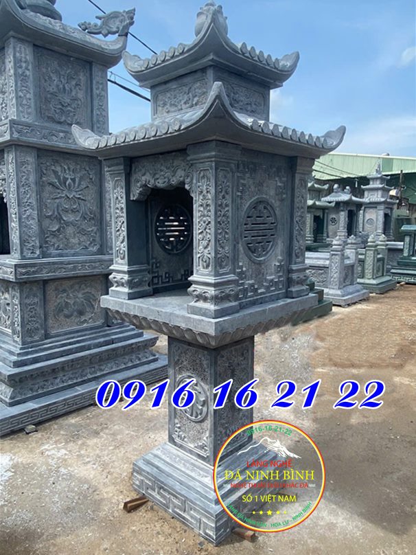 Mẫu trang thờ đẹp bằng đá tại Sài Gòn hai mái