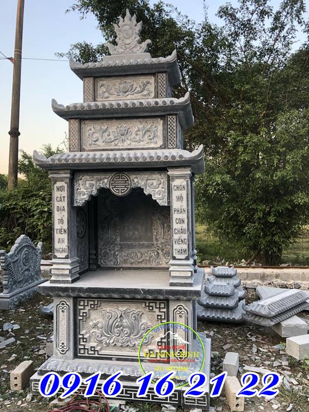 Miếu đá thờ thành hoàng thổ thần ba mái cổ truyền