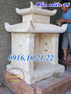 Miếu nhỏ thờ thần linh ngoài trời bằng đá vàng 18