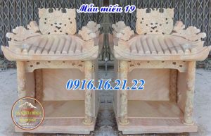 Miếu nhỏ thờ thần linh ngoài trời bằng đá vàng 19