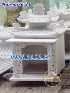 Miếu nhỏ thờ thần linh thổ thần bằng đá trắng 21